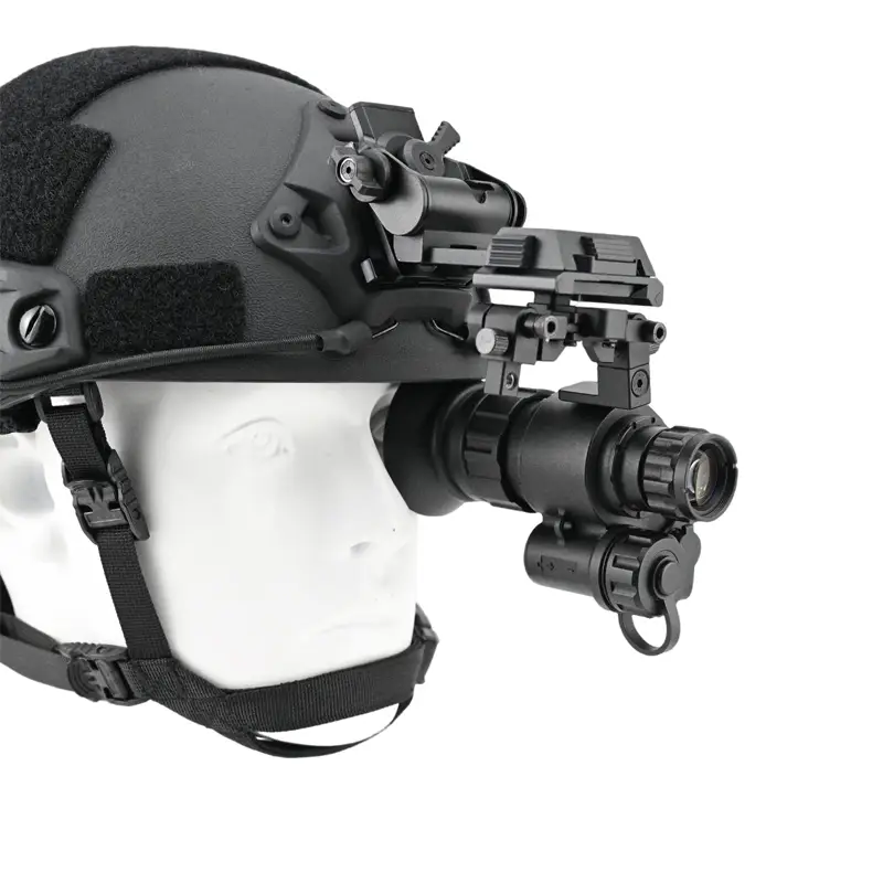 helmet with digital night vision goggles model nvg90pro on a white background