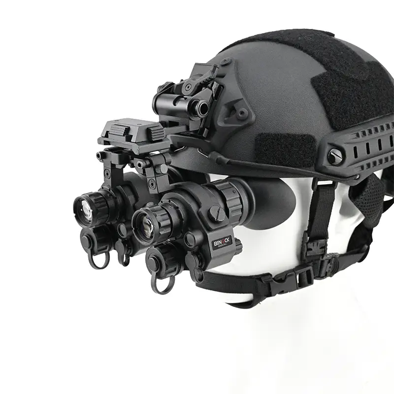 helmet with digital night vision goggles model nvg90pro on a white background