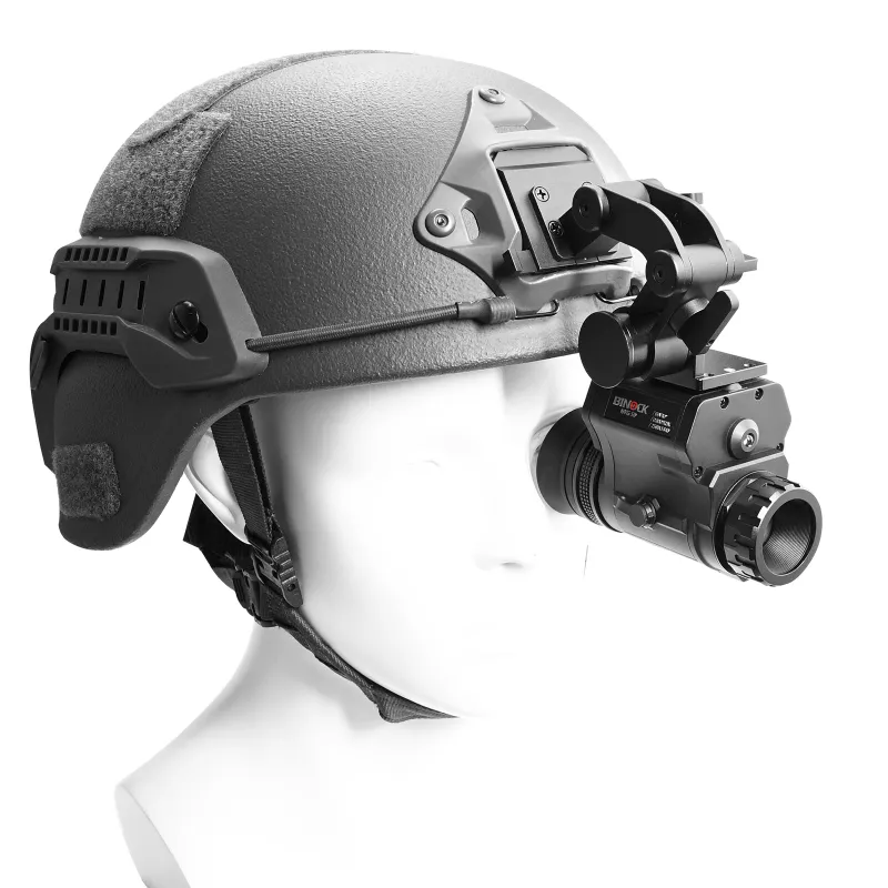 binock night vision monocular model nvg50 with helmet on a white background