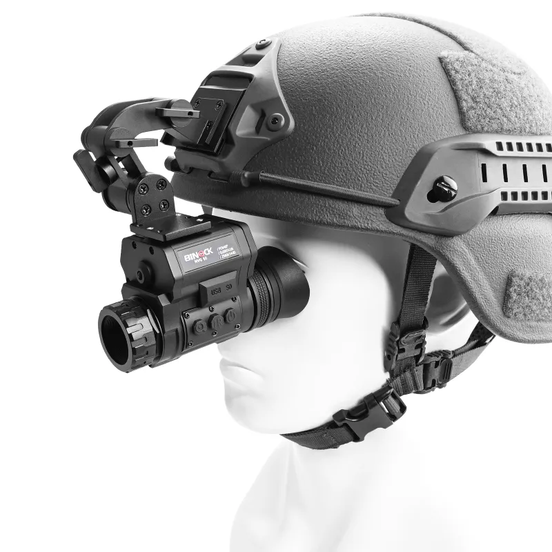 binock night vision monocular model nvg50 with helmet on a white background
